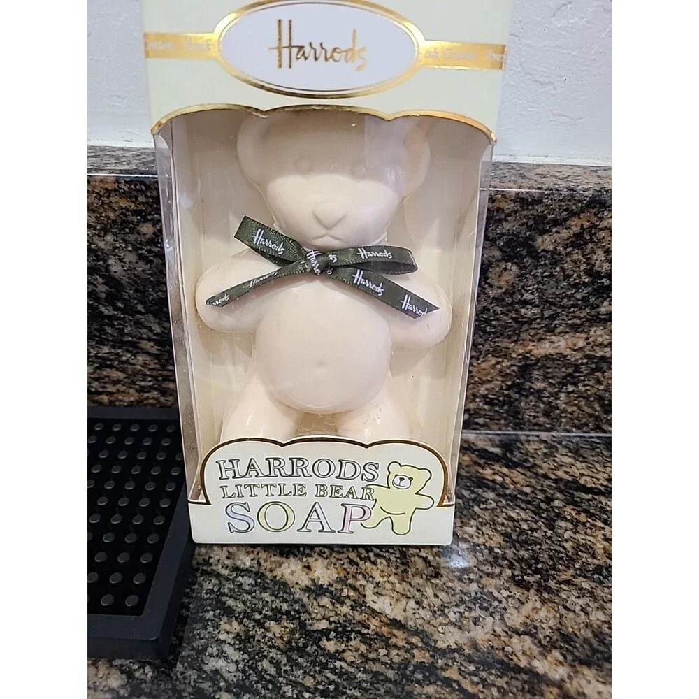 Harrods Fine Soaps Luxury Honey BEAR Soap 4.2 oz Triple Milled Fresh Cotton